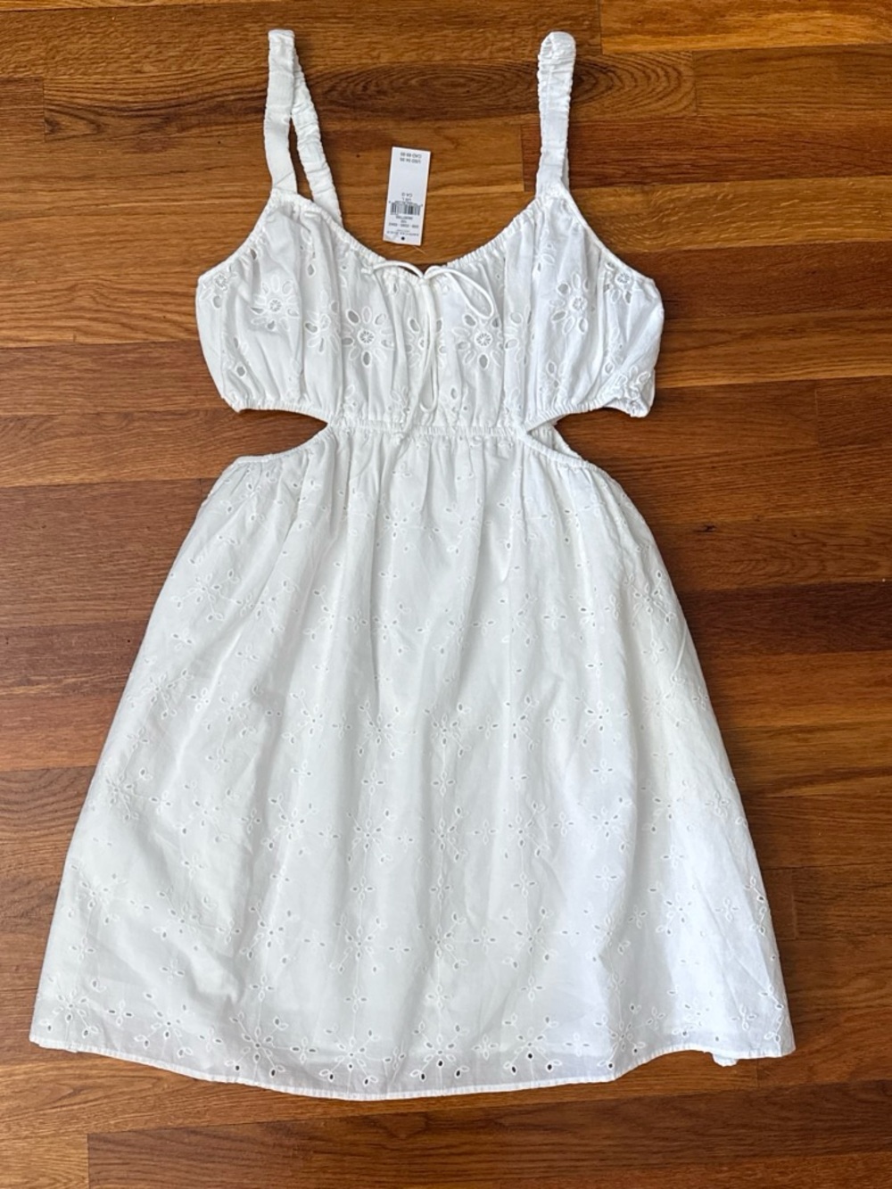 NWT American Eagle White Eyelet Cutout Sundress Size Large Summer Beach Dress